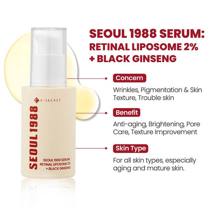 KSECRET - SEOUL 1988 Serum : Retinal Liposome 2% + Black Ginseng